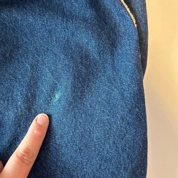 Me And You Women’s Y2K Denim Frayed Midi Dress Size 2X Casual Side Buttons - Picture 8 of 9